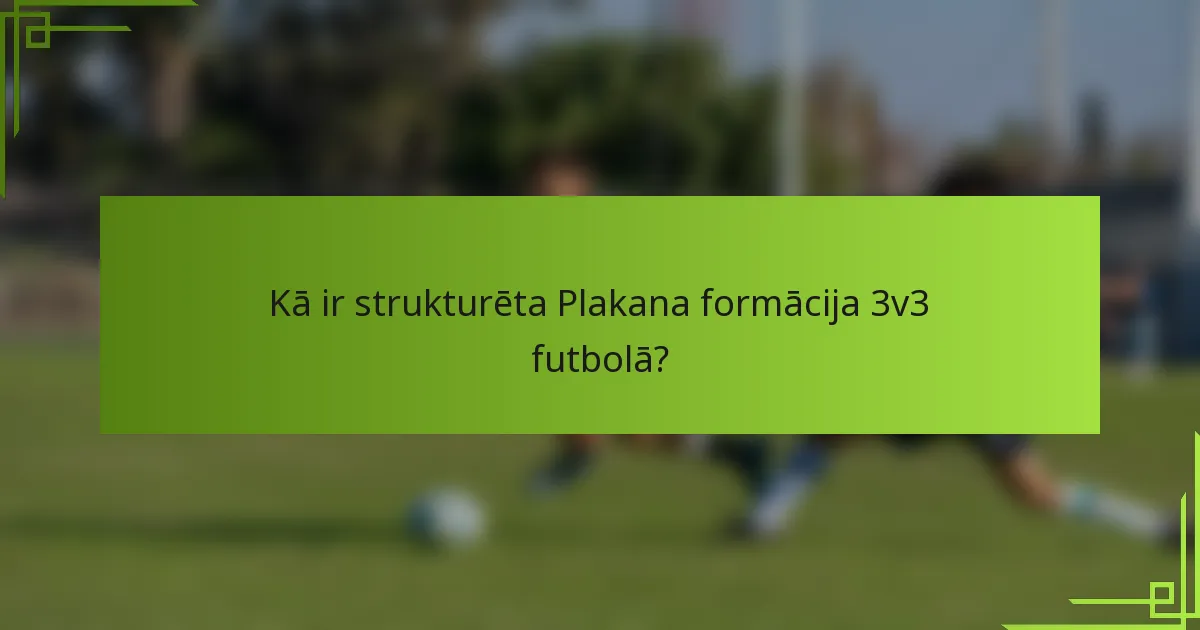 Kā ir strukturēta Plakana formācija 3v3 futbolā?