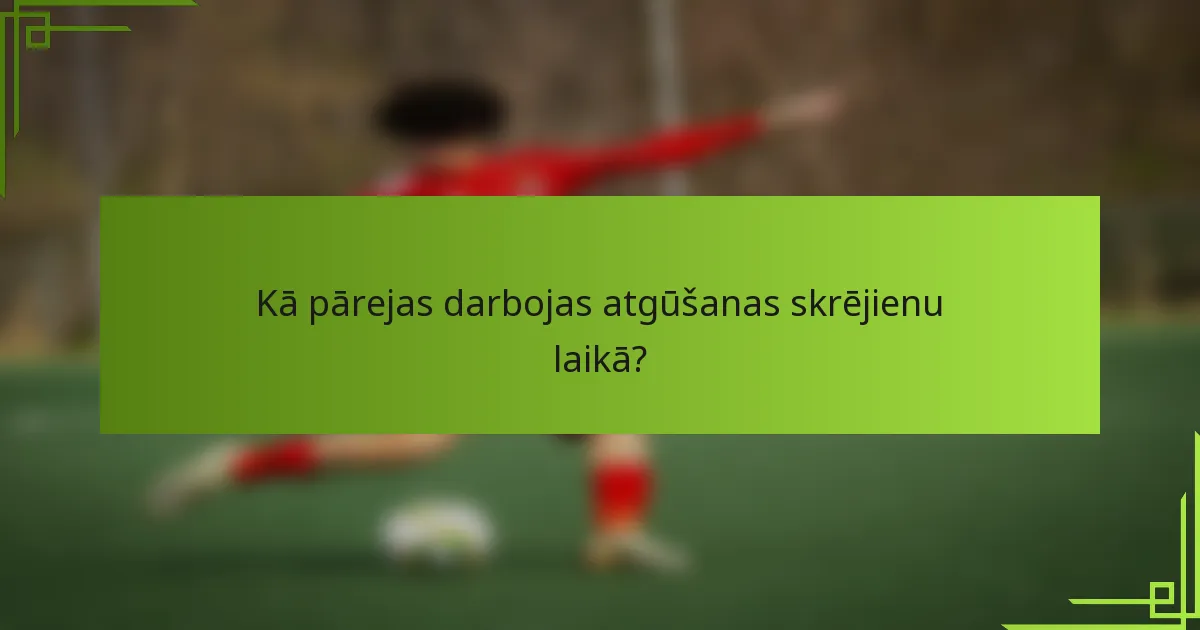 Kā pārejas darbojas atgūšanas skrējienu laikā?