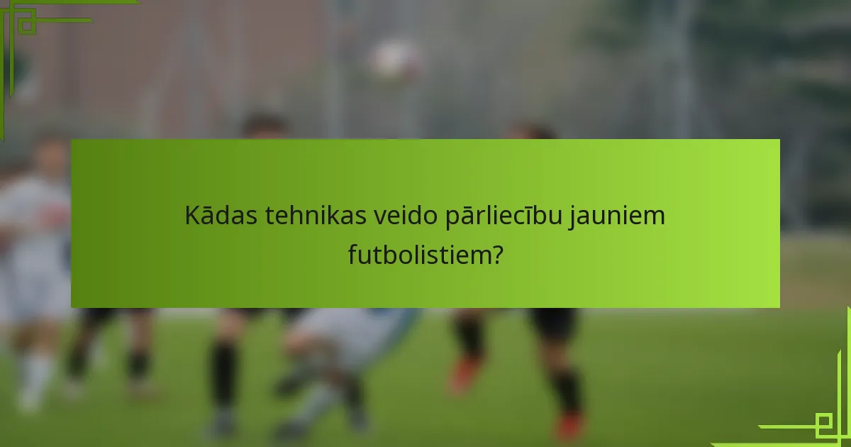 Kādas tehnikas veido pārliecību jauniem futbolistiem?